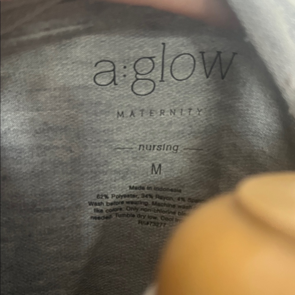a:glow Heather Gray Maternity & Nursing Pullover, Medium - Picture 2 of 6